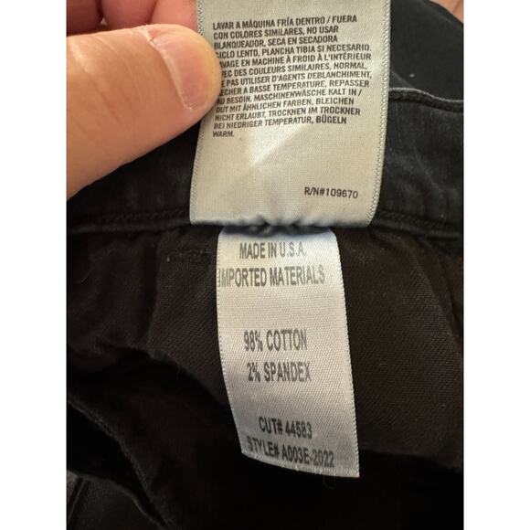 AGOLDE Black Distressed Skinny Jeans Women’s 27 High Rise Raw Hem Cotton Spandex - Picture 9 of 10